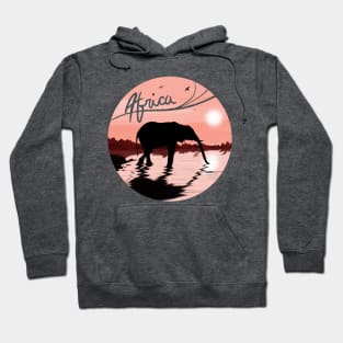 Africa Elephant Silhouette Artwork Hoodie